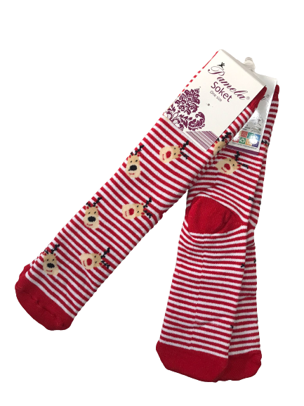 Octagon Havlu Çorap Yılbaşı Serisi  Çizgili Geyik 4