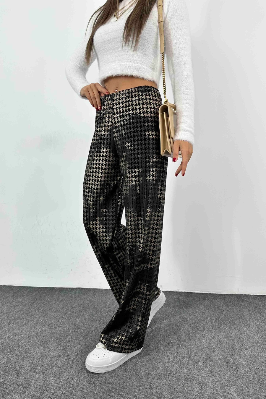 Pantolon Desenli Siyah