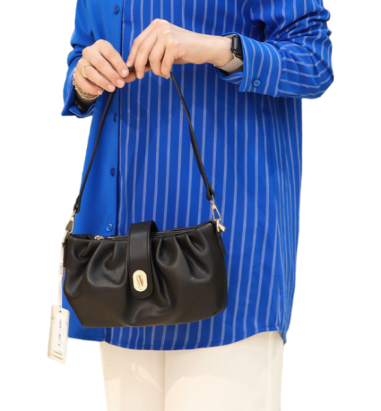 ÖN TOKA DETAYLI ÇANTA SİYAH