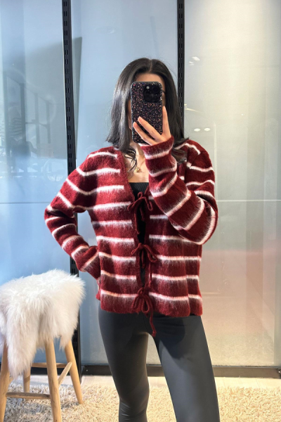 Hırka Üç Bağcık Sakallı - Bordo